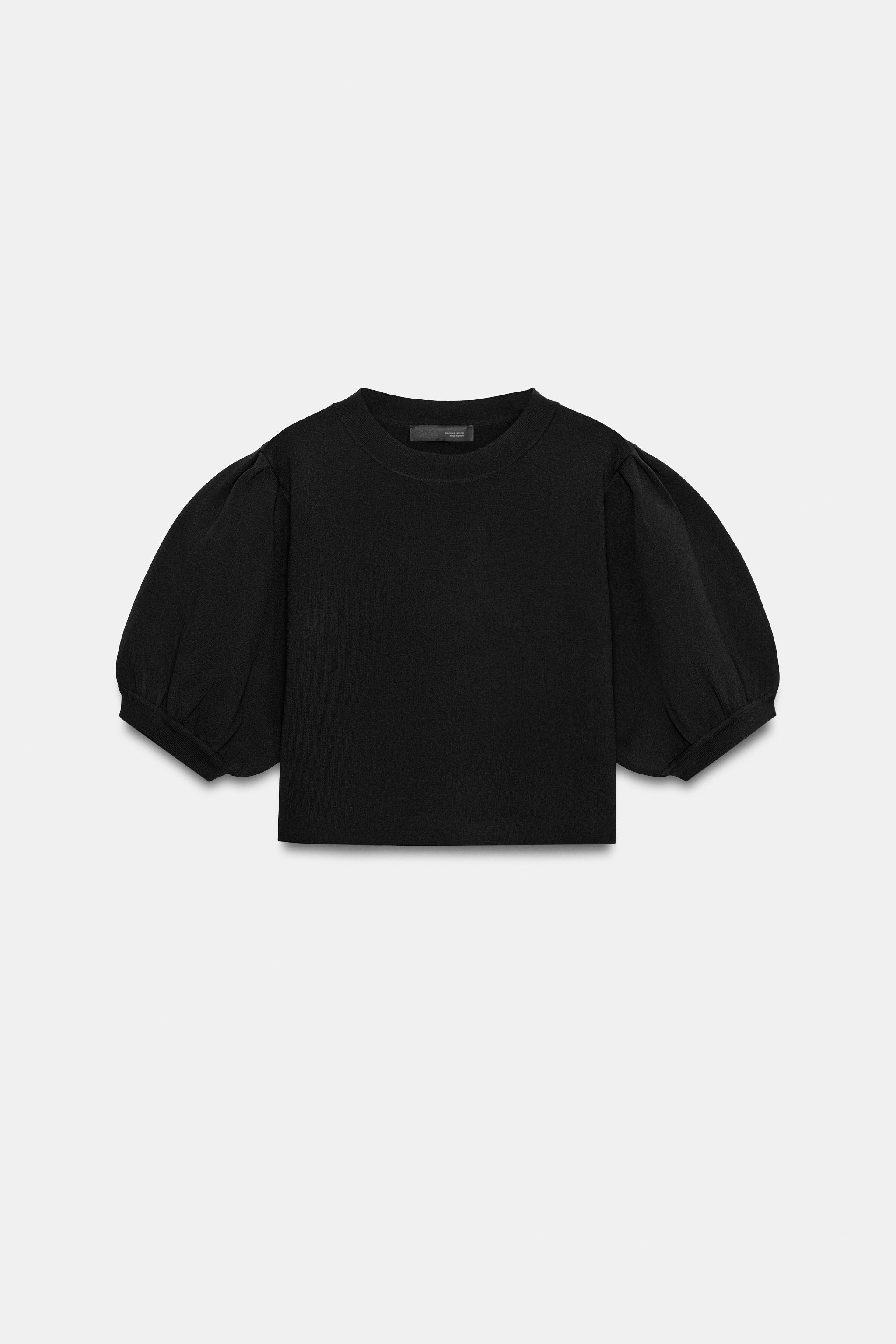 PUFF SLEEVE KNIT TOP